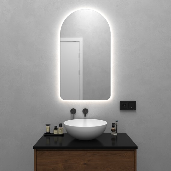 Зеркало арка 90х50 см, с нейтральной подсветкой